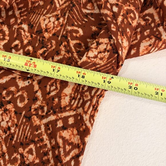 Calvin Klein Blouse Women's Small V-Neck Printed Long Sleeve Button Up Top - Picture 9 of 10